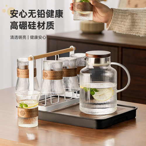 忆壶茶冷水壶家用大容量凉水壶套装加厚玻璃耐高温泡茶壶水杯新款