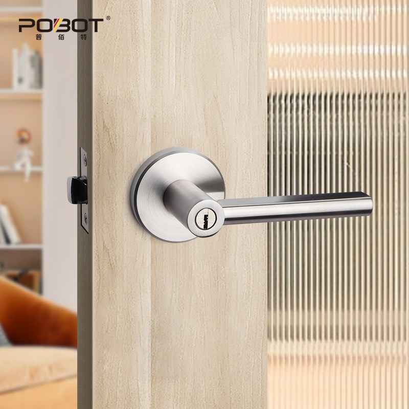 普佰特家用门锁不锈钢三杆锁室内门锁防火门门把手通用型球形门锁