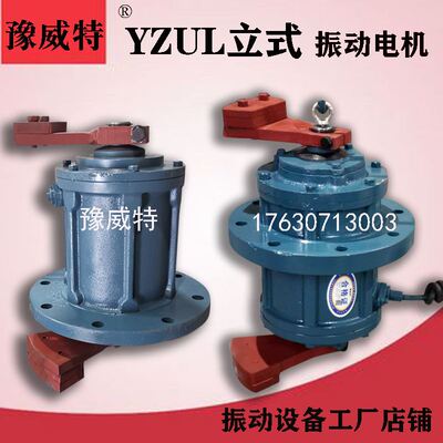 立式振动电机380V研磨机振动筛专用4级220V中上法兰YZUL震动电机