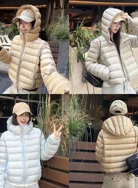 95白鸭绒连帽轻薄羽绒服外套