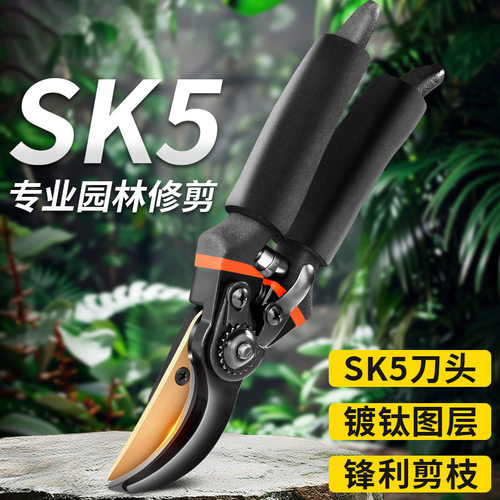 修枝剪SK5钢专业园林果树粗枝剪刀家用树枝剪强力修枝剪刀