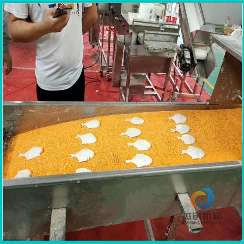 全自动银鲳鱼裹糠机海产品裹糠设备天妇罗大虾上面包糠机器