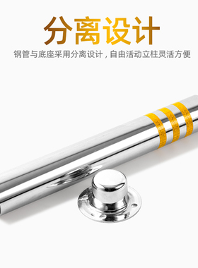 不锈钢警示柱车位锁反光防撞柱可拆卸活动路桩移动路障立柱车位锁