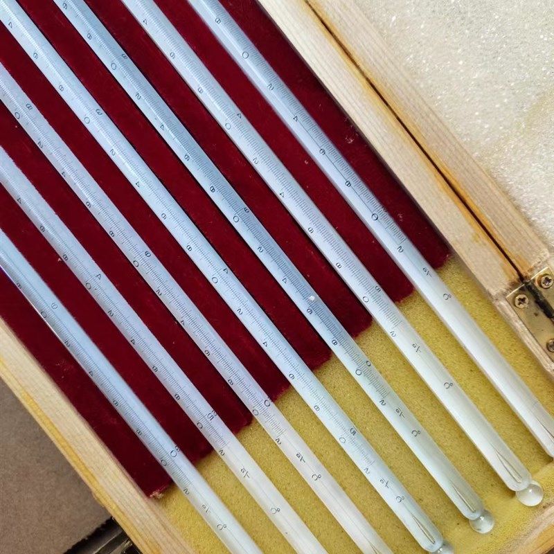 中兴二等标准水银温度计高精度50-300度0.1精密木盒温度计