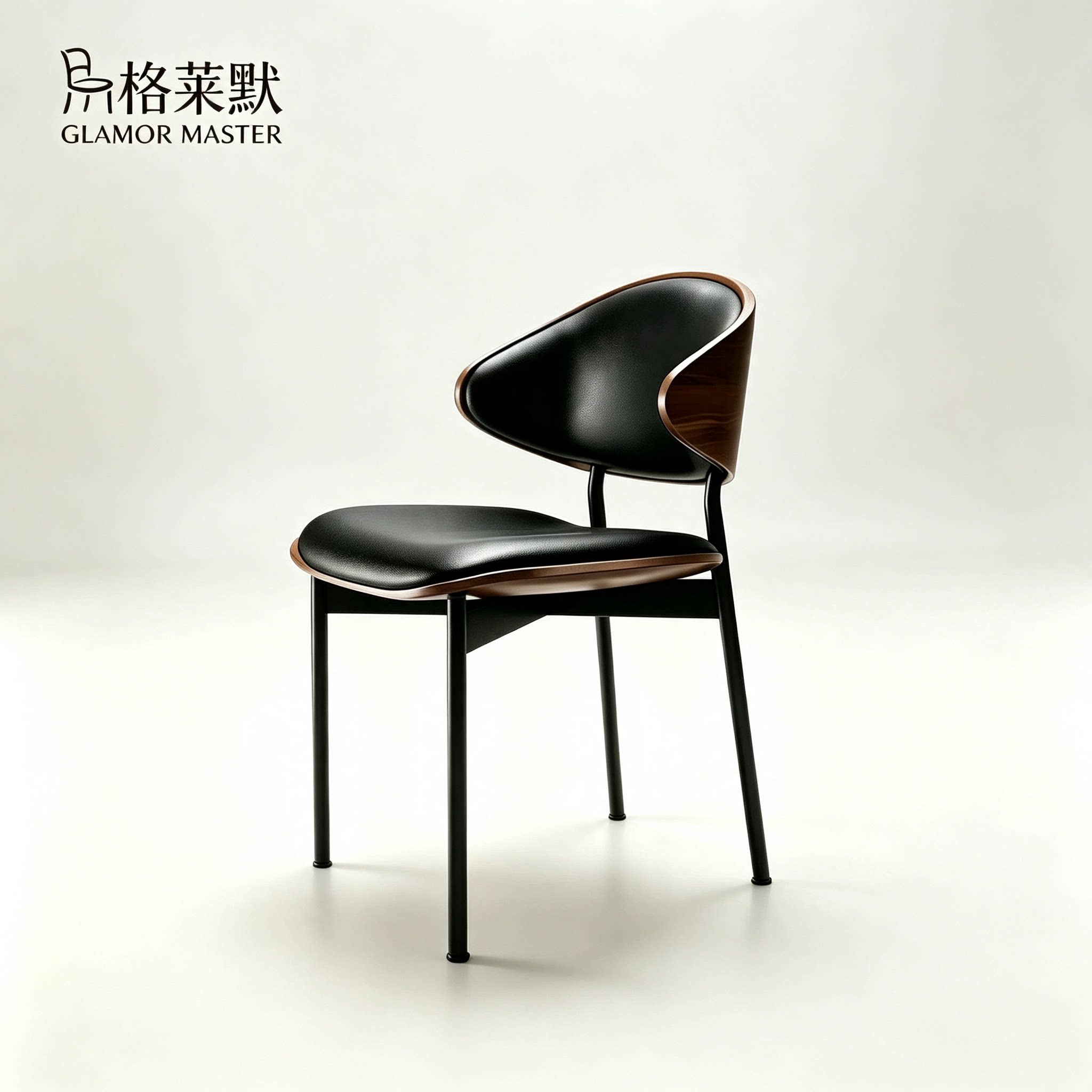 伊姆斯椅意式家用真皮餐椅现代简约轻奢带靠背椅子餐厅书房软包
