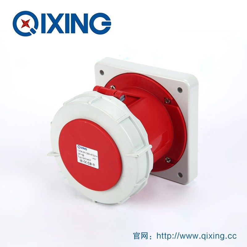 QX1457启星4P125A工业暗装直插座电源耦合器配电柜转接头连接器