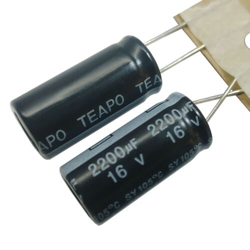 TEAPO主板CPU通用滤波16v2200UF 16V固定铝电解电容器105度10*20