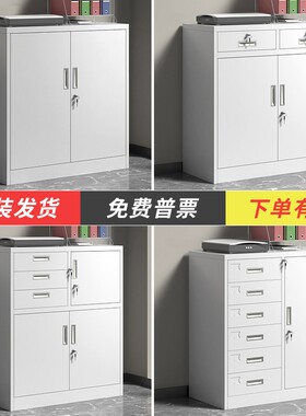 办公室铁皮文件柜桌下储物柜家用鞋柜带锁矮柜财务资料柜工具柜子
