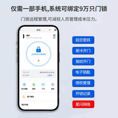 智能门锁防盗程门电子锁出码租房民宿IC包程HT租婆远公寓密锁远控