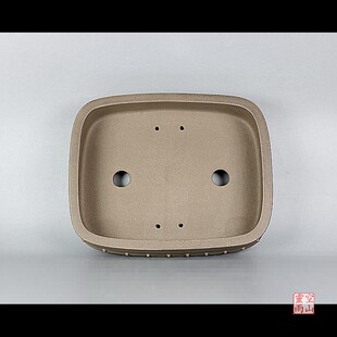 宜兴紫砂盆景花盆 33公分全手工仿古竹节鼓丁长方形X乌泥黑松真柏