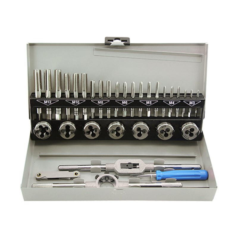 钢盾工具 32件套公制手用高速钢丝锥板牙组套S133002