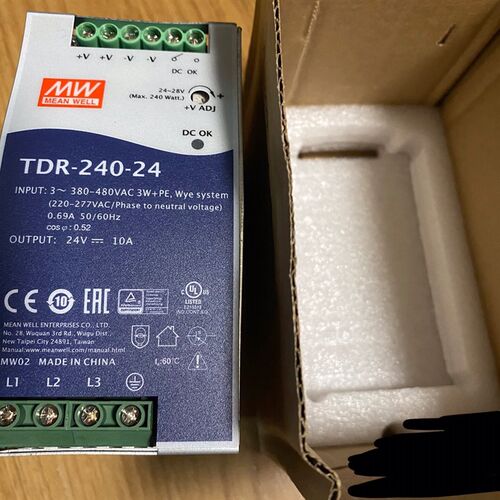 台湾明纬TDR-240开关电源24V48V导轨型380V三相240W10A/5A直流DRT