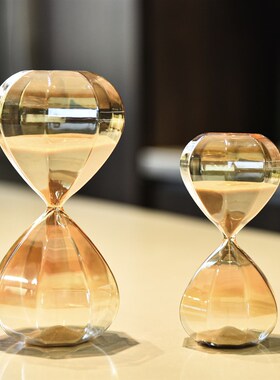 创意金色沙漏计时器15 30分钟沙漏简约现代P软装家居摆件书架装饰