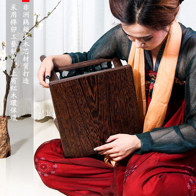 鸡翅木圆角家用四方凳实木凳子原木矮凳成人换鞋凳木质儿童小板凳