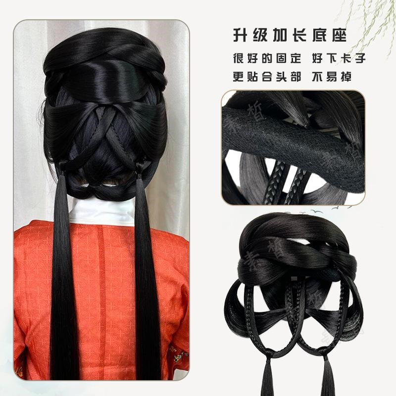 汉服假发包古风明制唐风一体式懒人可变型长款底座百搭仙女发髻