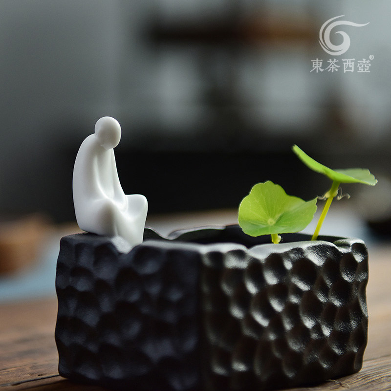 黑陶花插袖珍小花瓶台面客厅桌面摆件家用禅意小花器花插水培花盆