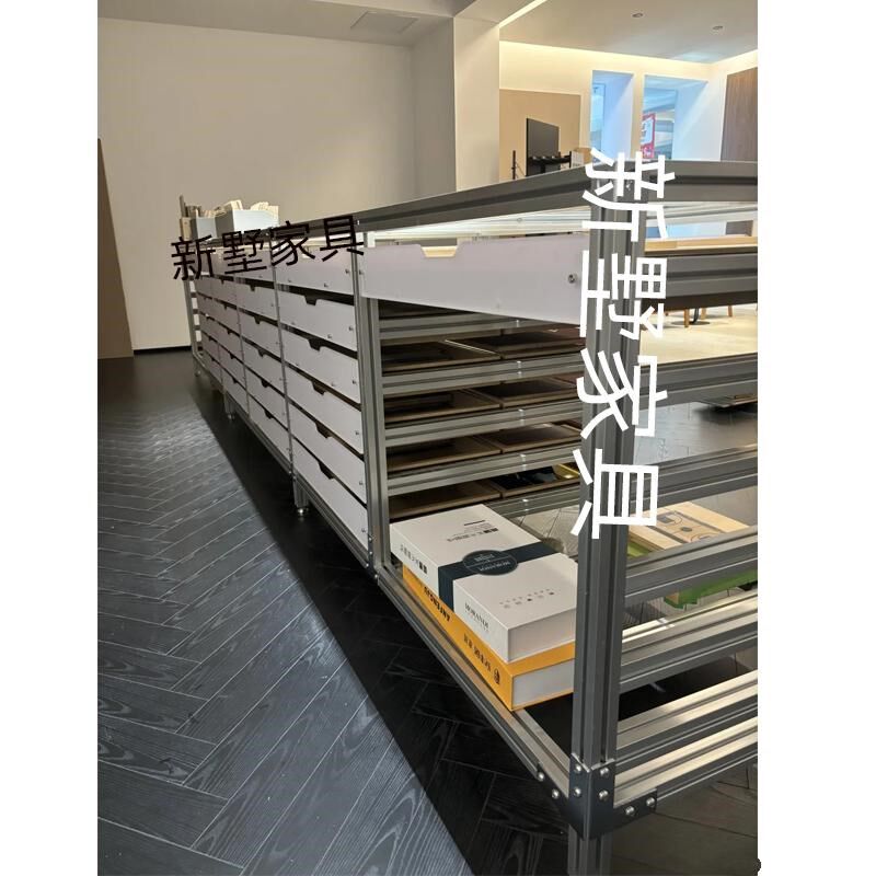 轻奢铝型材中岛展示柜店铺落地物料柜流水台柜台饰品店柜子储物柜