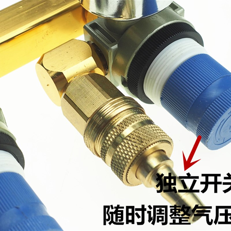 鱼车鱼箱氧气分流表水产分仓减压气体调压阀海鲜304自锁快速接头