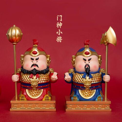 门神摆件玄关平安守护神家居办公室工位桌面装饰国潮乔迁新居礼品