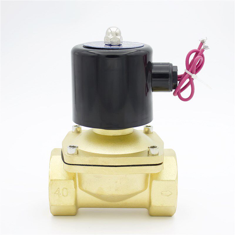 欣盛常闭电磁阀冷热水铜一寸半2W-400-40回水补水通电开水阀DN40