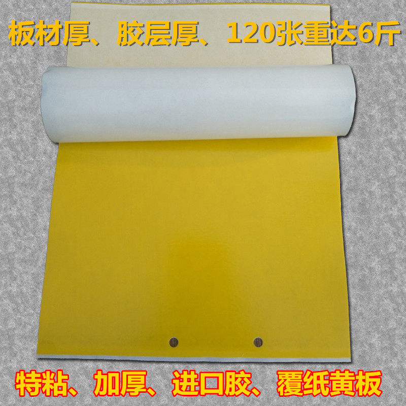 粘虫板诱虫板双面黄板蓝板覆纸膜黏虫板茶园大棚果蔬特效杀虫包邮