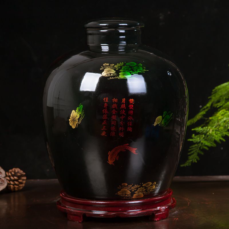 景德镇陶瓷白酒坛子家用泡酒缸10斤20斤30斤50斤装密封酿酒瓶酒壶