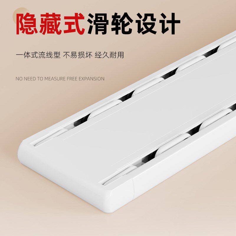 静音窗帘轨道双轨滑轨明轨滑道窗帘杆窗帘盒一体式双层铝合金轨道
