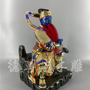 木雕人物神像温元帅温将军樟木手工漆线雕德善吉寺庙家居供奉