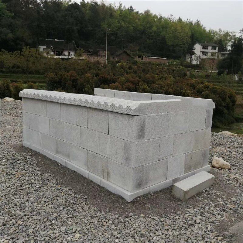 户外土坟围坟石墓碑圆形坟包花岗岩围石坟墓家族墓墓地包坟石装饰