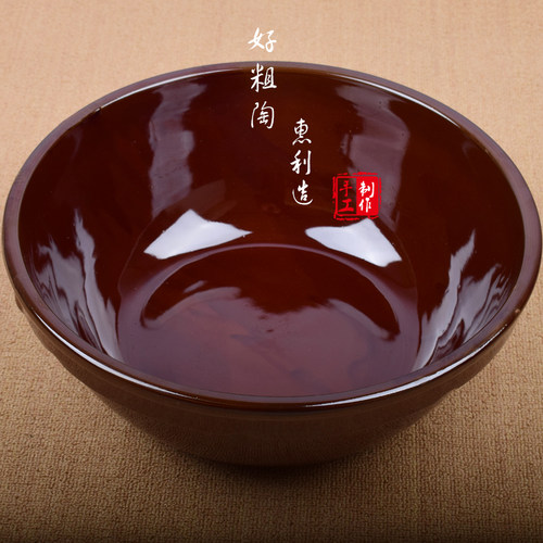 和面盆陶瓷家用老式发面盆大号加厚加深花盆带盖复古揉面盆包邮