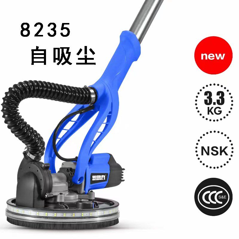 微动力打磨机长杆自吸尘腻子砂纸机无尘超轻抛光机沙皮电动磨墙机