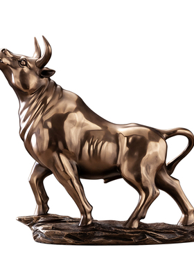 创意个性生肖金牛摆件华尔街牛气冲天办公室老板桌面装饰开业礼品