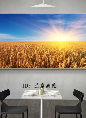 五谷丰登挂画客厅沙发墙金色麦田装饰画观光风景画田野稻田壁挂画