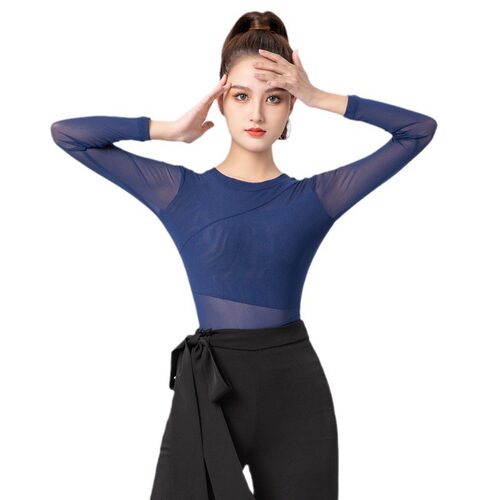2026新款拉丁舞服装上衣女成年跳国标摩登舞蹈连体舞衣专业形体练