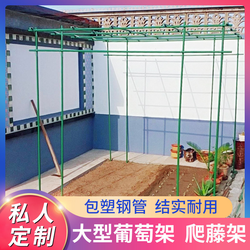 葡萄爬藤架庭院室外楼顶大型植物支撑架铁艺包塑钢管免费设计定制