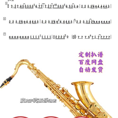 猪猪侠 萨克斯谱单簧管谱长笛谱小提琴小号谱伴奏乐谱 皮皮乐谱店