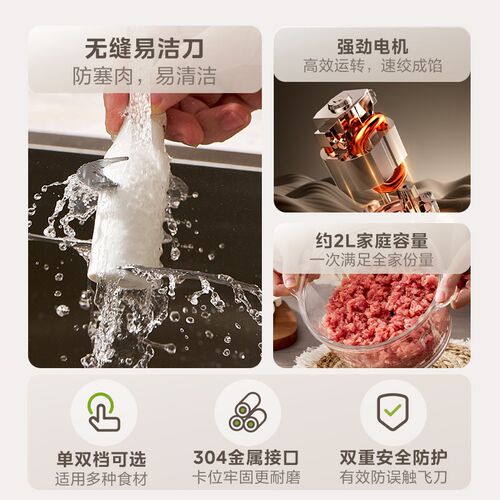 2026年新款电动绞肉机插电款多功能家用碎肉绞馅和面料理一体玻璃