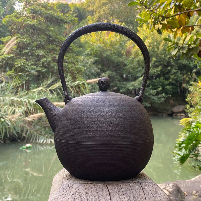 日式砂铁壶复古铸铁茶壶电陶炉套装纯手工黄肌壶日之丸烧水壶茶具