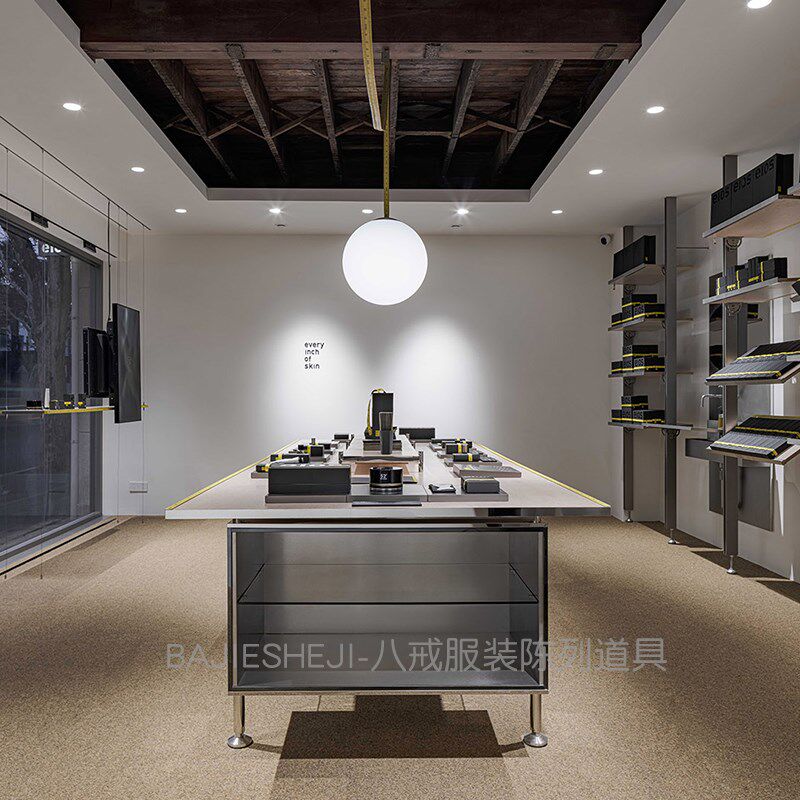 服装店展示架中岛台陈列架不锈钢鞋架包包架软装道具买手店流水台