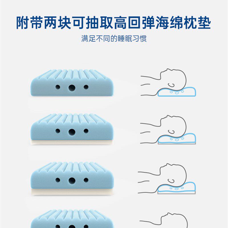 纽文特凝胶记忆棉枕头护颈椎助眠慢回弹记忆棉枕芯高度可调节枕头