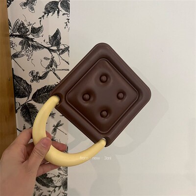 陷于可爱中ing,巧克力手提包台式化妆镜学生宿舍桌面折叠补妆镜