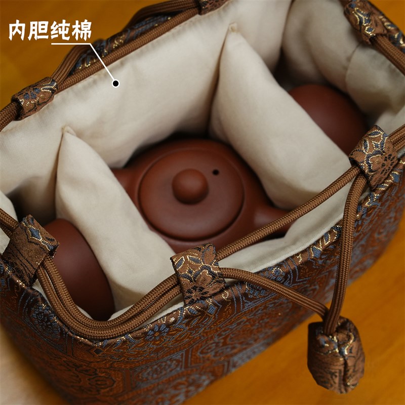 外带旅行茶具便携收纳包一壶二杯户外茶壶加厚收纳袋内胆大容量
