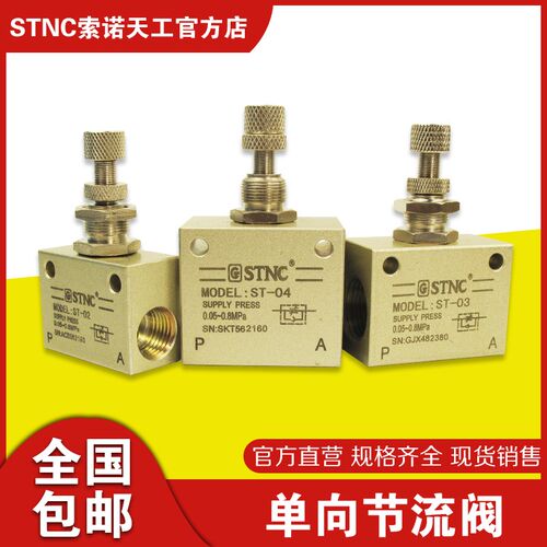 STNC索诺天工ST-04气动单向节流调速阀RE-04调压流量控制阀ASC-15
