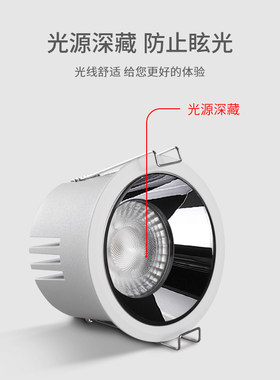 筒灯防眩防雾窄边扣板灯嵌入led过道灯走廊厨房蜂蜜大铝板cob