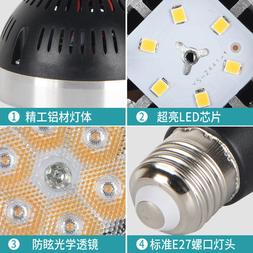 LED射灯灯泡PAR30灯 服装店商用店铺轨道射灯超亮节能E27螺口光源