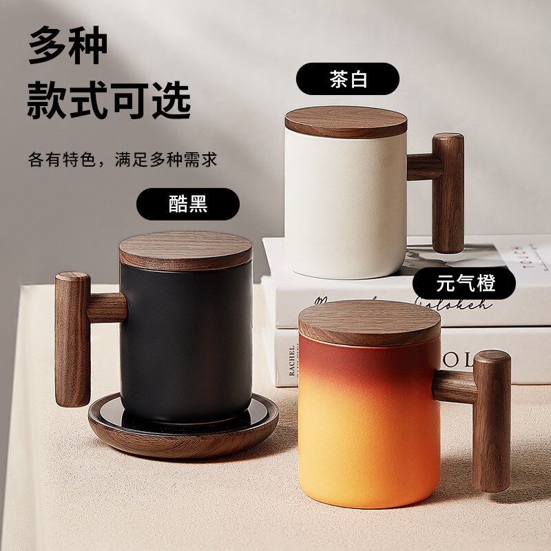木笙玩物办公室马克杯带盖陶瓷水杯家用咖啡杯子高档精致情侣对杯
