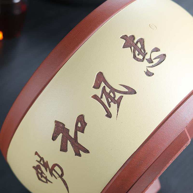 宜兴紫砂花盆绿植盆栽 盆景盆中桌面室内个性古典精品刻绘透气