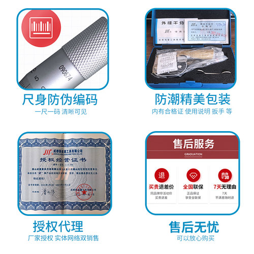 成量微米外径千分尺0-25mm川量高精度量具螺旋测微器测厚仪0.001