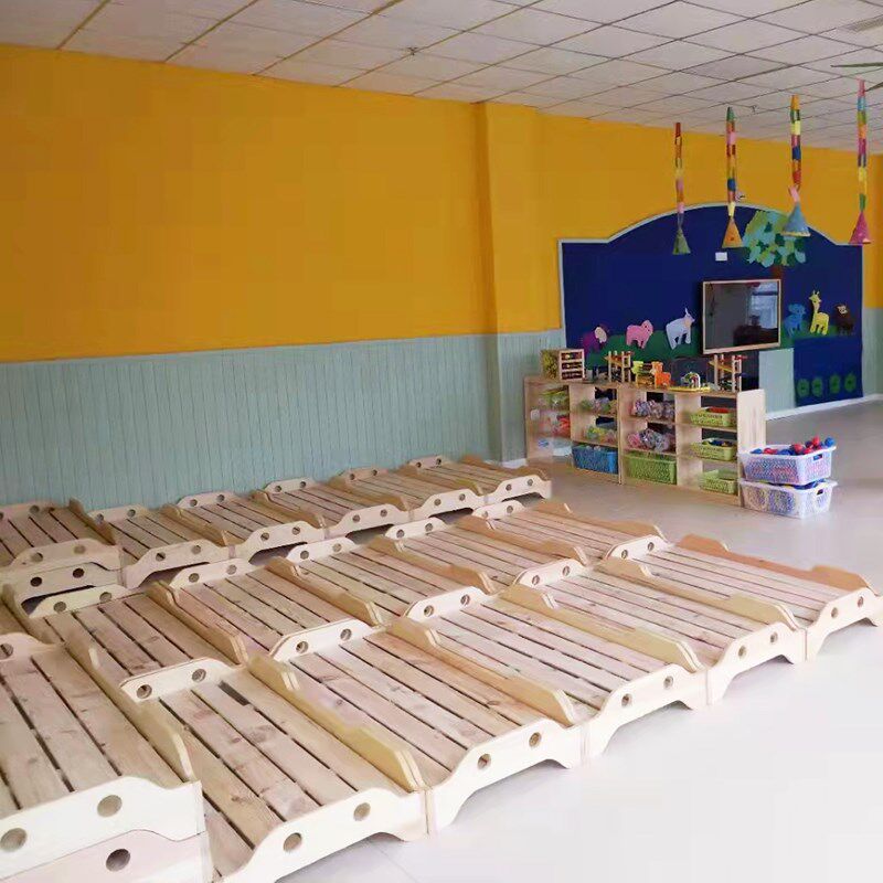 幼儿园床塑料床儿童午睡午休床托儿所床宝宝注塑一体实木床叠叠床