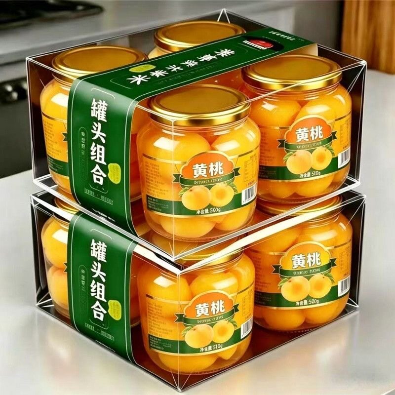 【到手整箱4大罐】新鲜黄桃罐头510g大瓶水果黄桃罐头黄桃食品